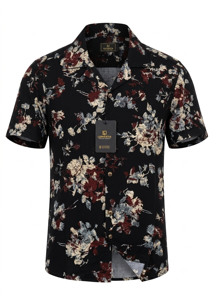 Vintage Floral Short Shirt 2XL